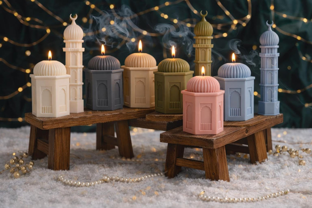 Mosque Candle: Ramadan Decor, Oud White Musk Scent