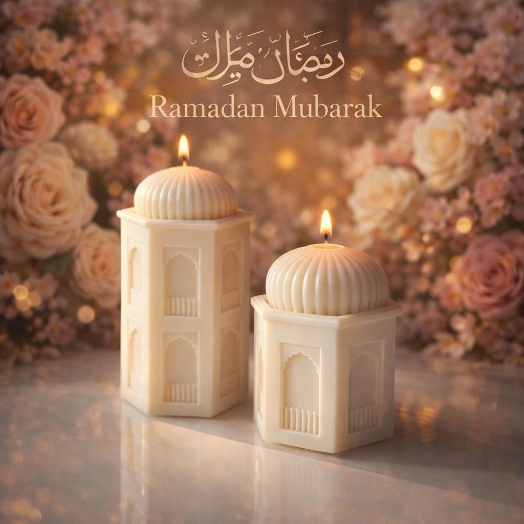 Mosque Candle: Ramadan Decor, Oud White Musk Scent