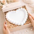 Handmade Jesmonite Heart Tray, Bobble Design, Neutral Home Decor