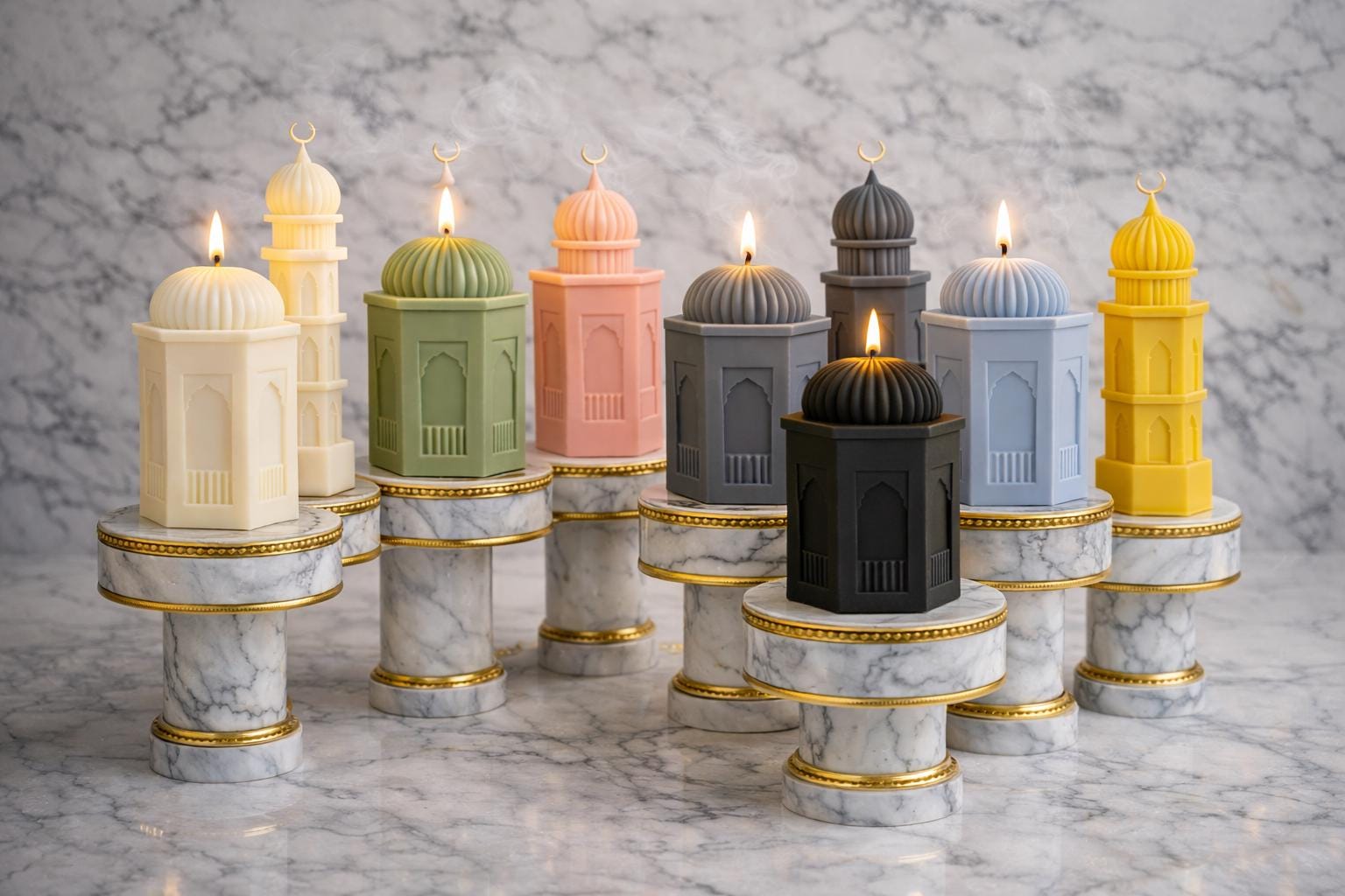 Mosque Candle: Ramadan Decor, Oud White Musk Scent