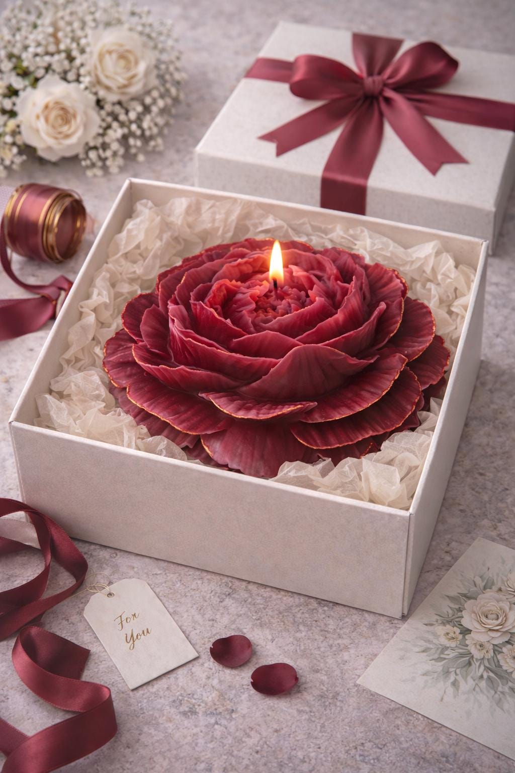 Large Peony Candle xxl Wedding Centerpiece | Luxury Table Decor | Floral Candle | Bridal Shower Decoration