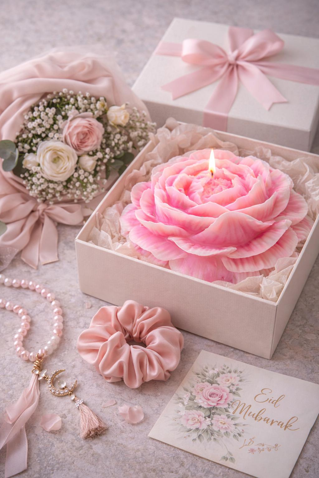 Large Peony Candle | Handmade Floral Centerpiece Gift Box