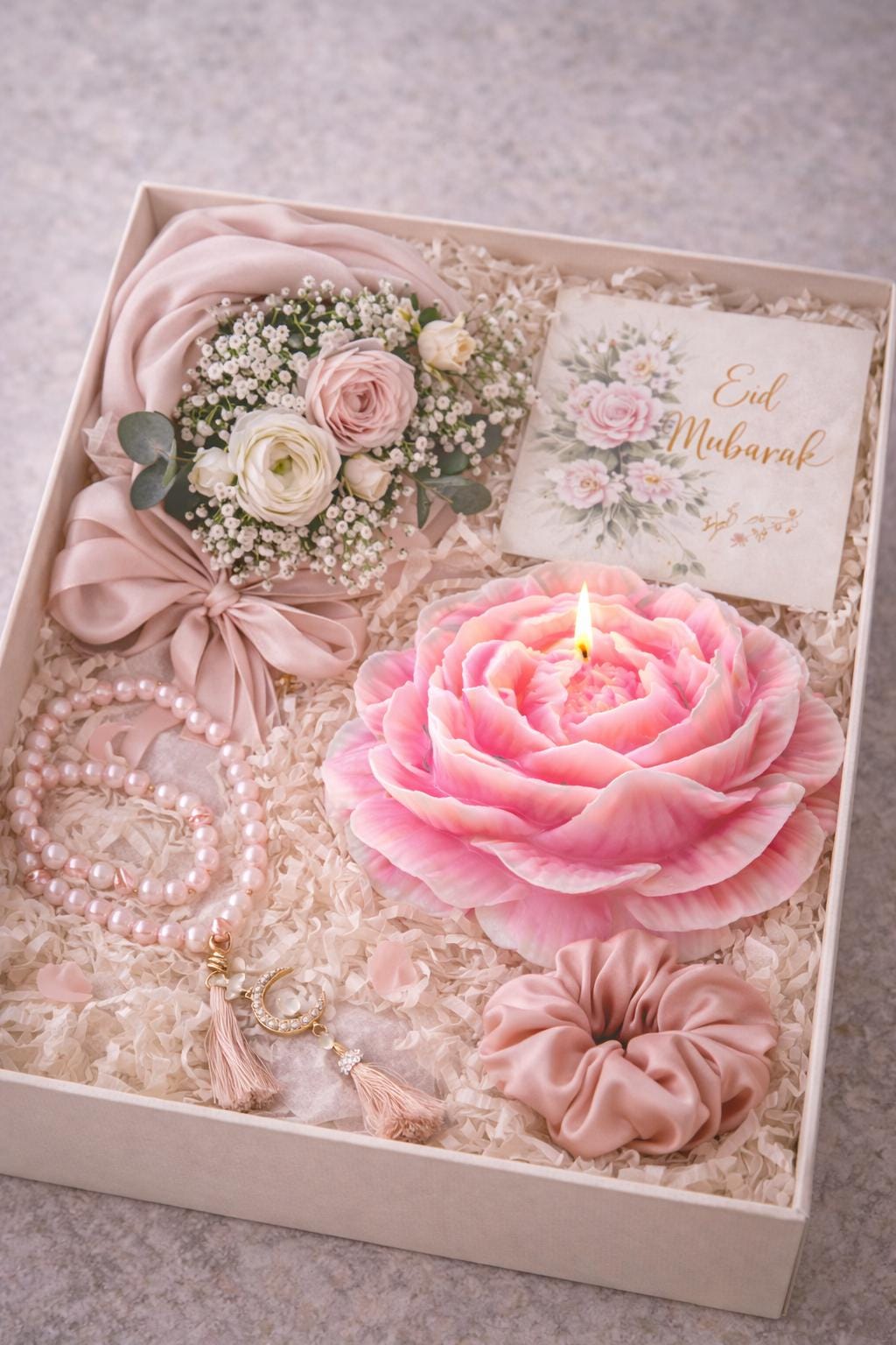 Large Peony Candle | Handmade Floral Centerpiece Gift Box