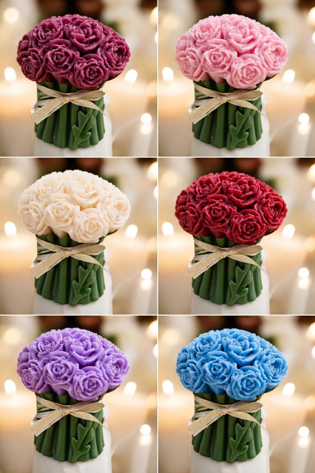 Rose Bouquet Candle | Scented Soy Wax, Elegant Home Decor