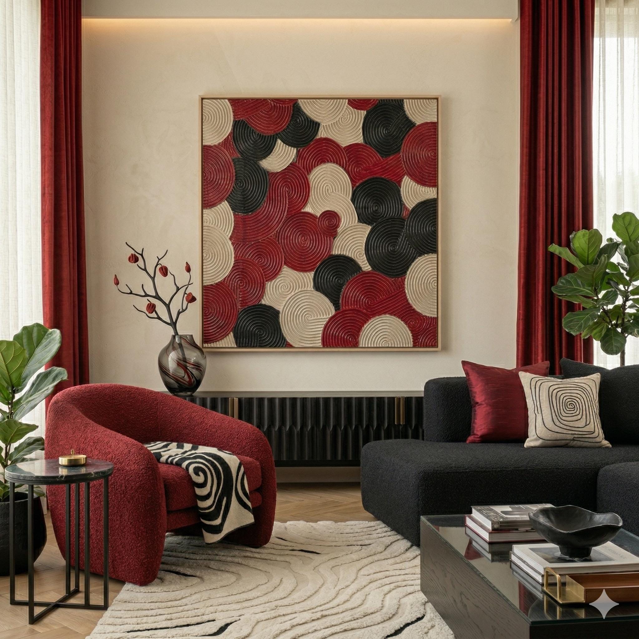 Original Colorful Oil Painting on Canvas, Abstract Texture, Large Wall Art