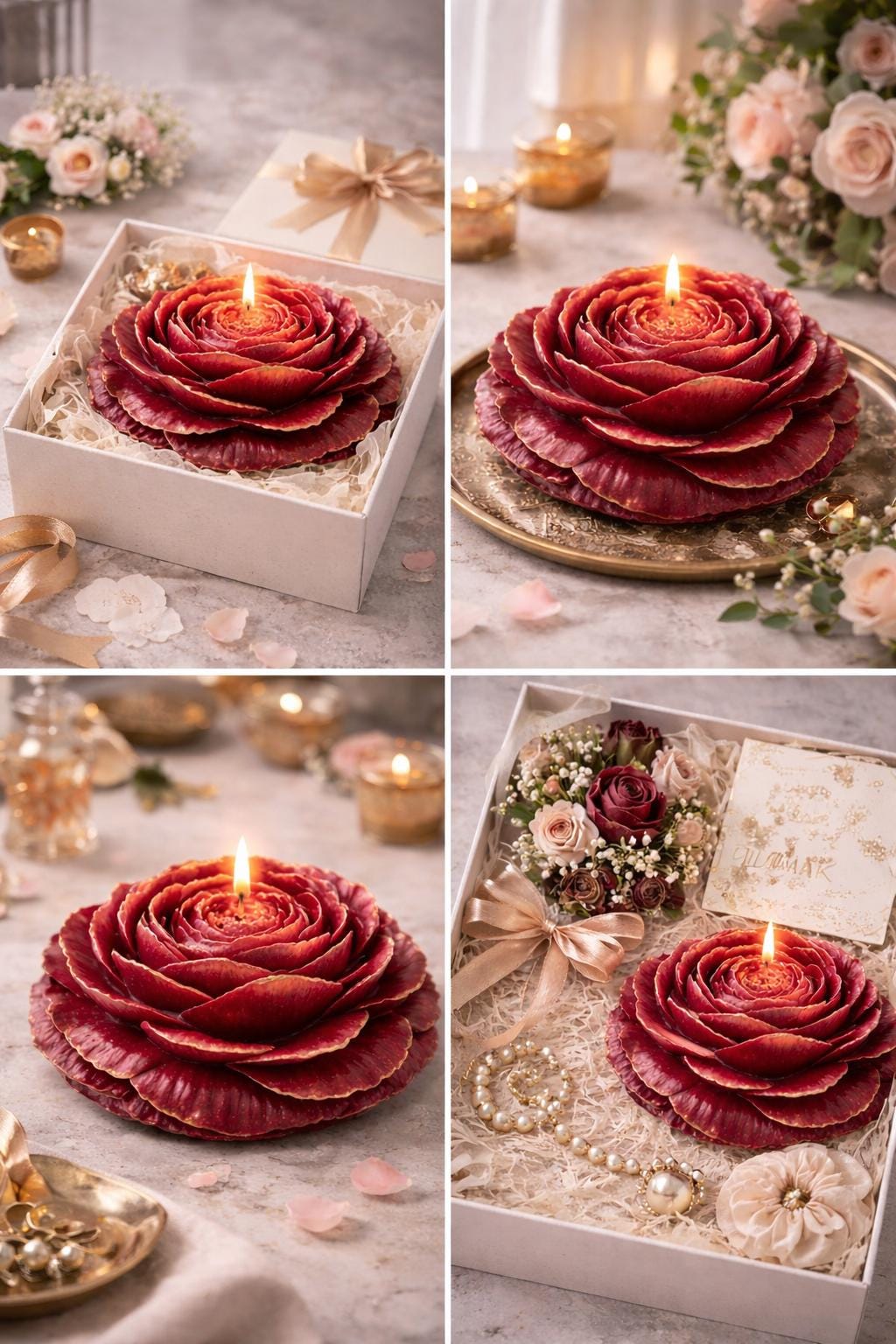 Large Peony Candle xxl Wedding Centerpiece | Luxury Table Decor | Floral Candle | Bridal Shower Decoration