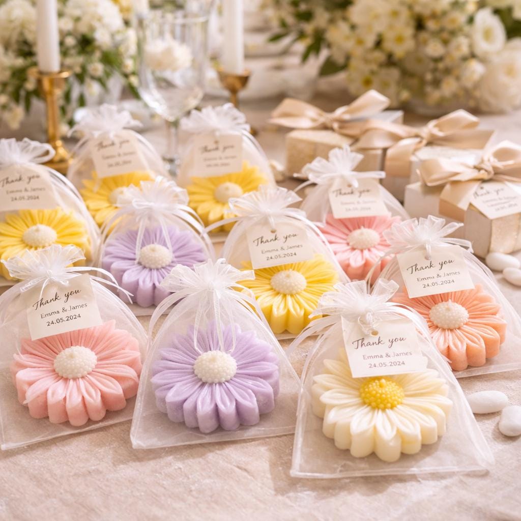 Daisy Flower Candle Favors | Wedding, Baby Shower, Party Guest Gifts