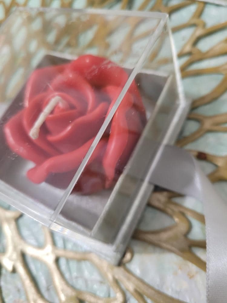 Handcrafted Rose Candle Gift Box, Romantic Anniversary Present, Wedding Favor