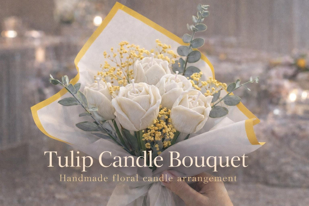 Handmade Tulip Candle Bouquet  Realistic Floral Soy Wax Arrangement (Gift for Her)