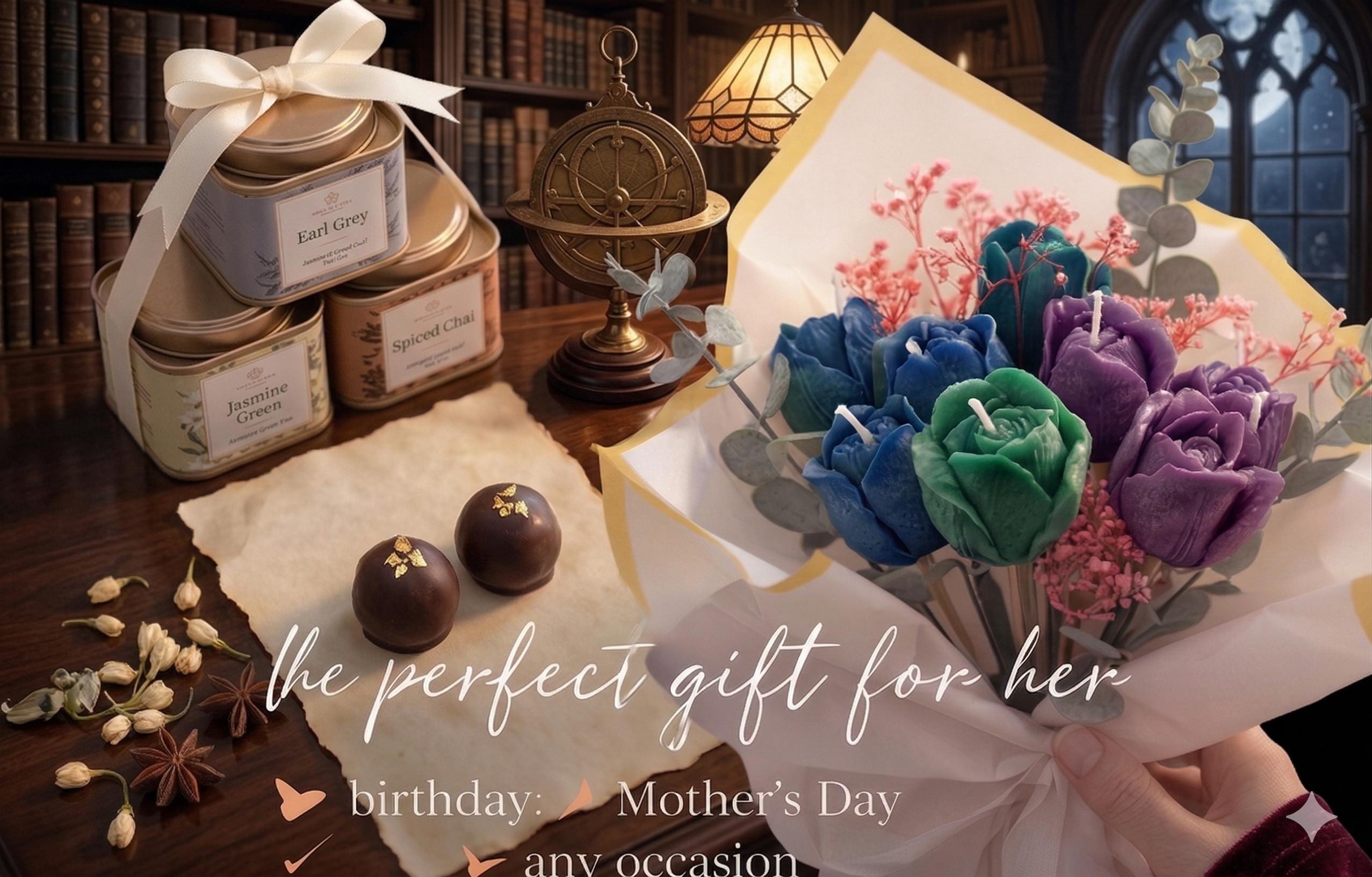 Handmade Tulip Candle Bouquet  Realistic Floral Soy Wax Arrangement (Gift for Her)