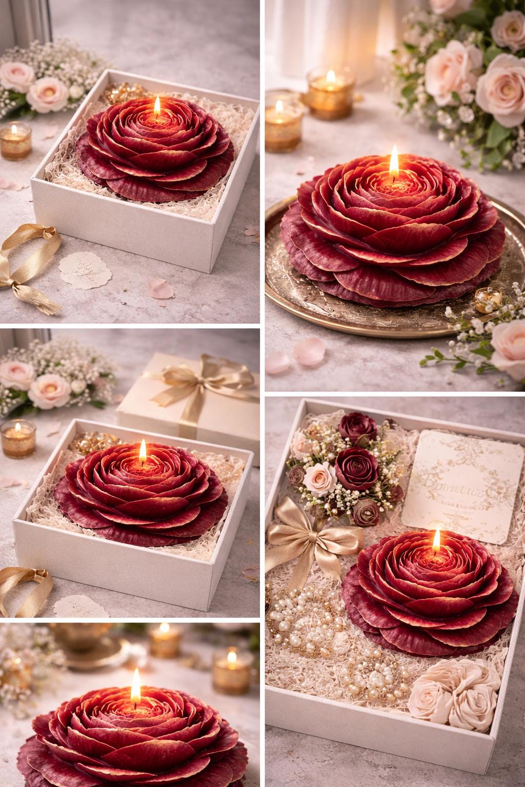Large Peony Candle xxl Wedding Centerpiece | Luxury Table Decor | Floral Candle | Bridal Shower Decoration