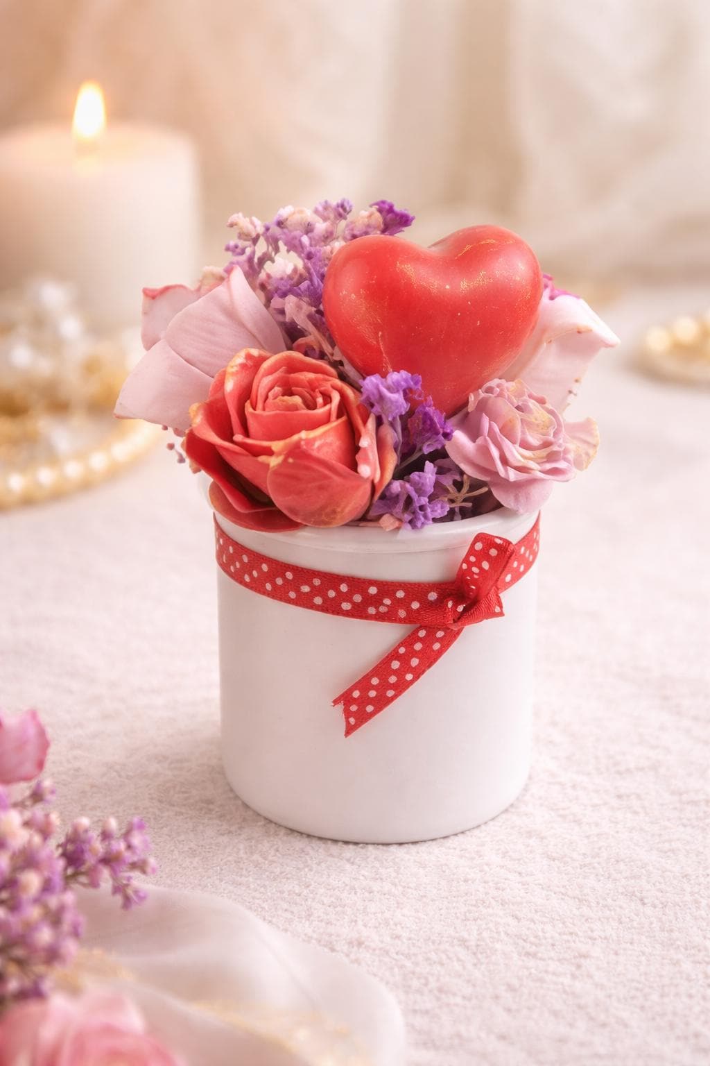Handmade Rose Bouquet Candle | Romantic Floral Arrangement, Home Decor