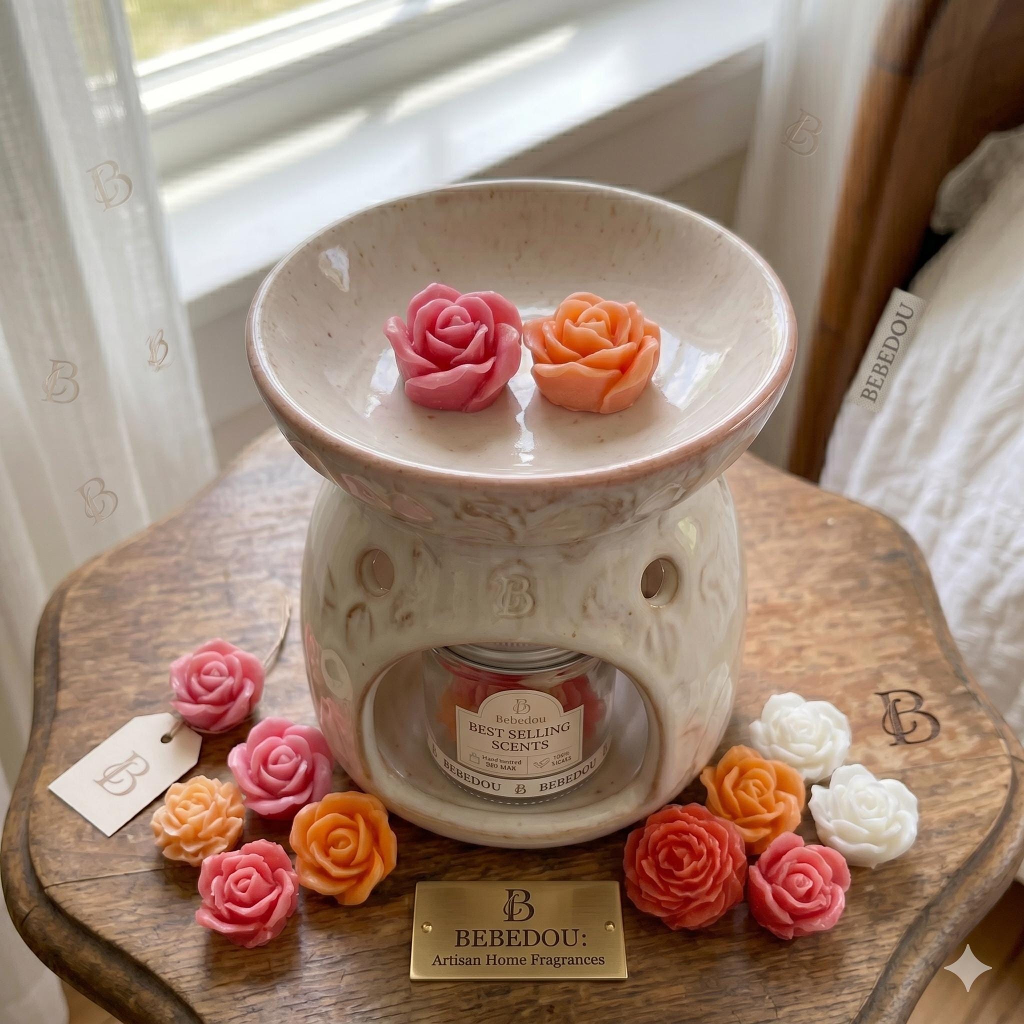 Luxury Floral Wax Melt Gift Box 12 pcs Soy Wax Flower Melts - Vegan & Eco-Friendly Home Fragrance - Mothers Day Gift - Best Selling Scents