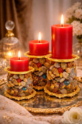 Gemstone Candle Holder  Gold Decor, Crystal Candle Holder, Luxury Home Decor, Unique Gift, Boho Candle Stand