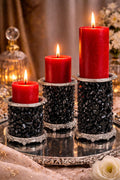 Unique Crystal Candle Holder  Bubble Glass Pedestal  Modern Table Centerpiece