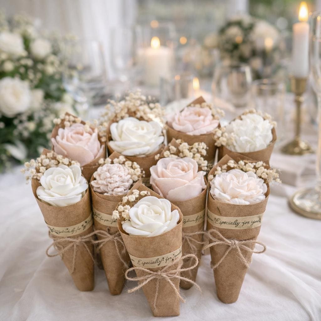 Rustic Flower Candle Favors | Soy Wax Wedding Favors | Bridal Shower Gifts | Engagement Party Decor | Bachelorette Favors | Eco Friendly