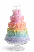 Pastel Rainbow Cake Candle | Luxury Soy Wax Birthday Candle | Cute Aesthetic Party Decor | Gift for Kids & Girls | Like Cake Candle