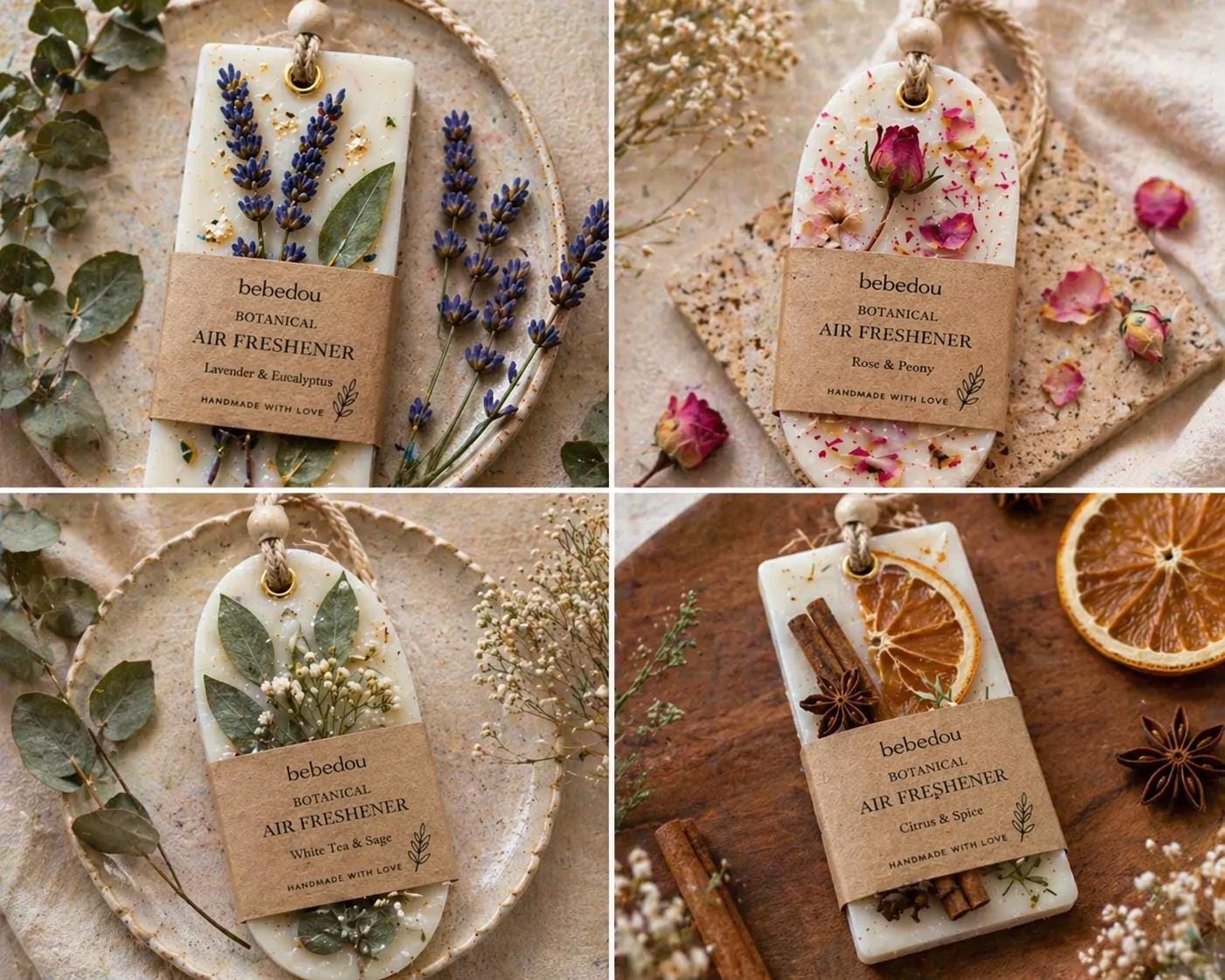 Beeswax Botanical Fragrance Hanger | Wardrobe Freshener | Botanical Wax Melt Gift | EcoFriendly AirFreshener | EnglishRose Lavender SweetPea