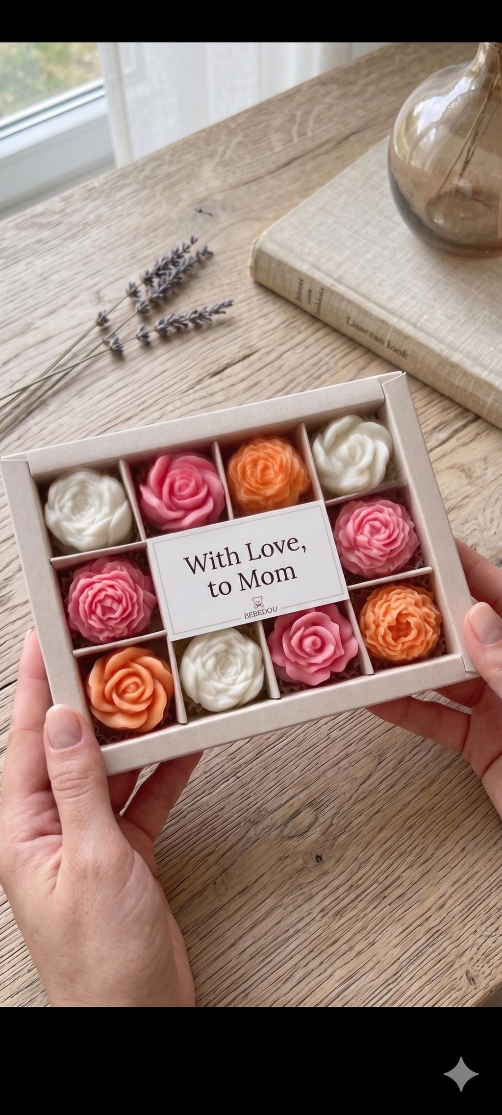 Luxury Floral Wax Melt Gift Box 12 pcs Soy Wax Flower Melts - Vegan & Eco-Friendly Home Fragrance - Mothers Day Gift - Best Selling Scents