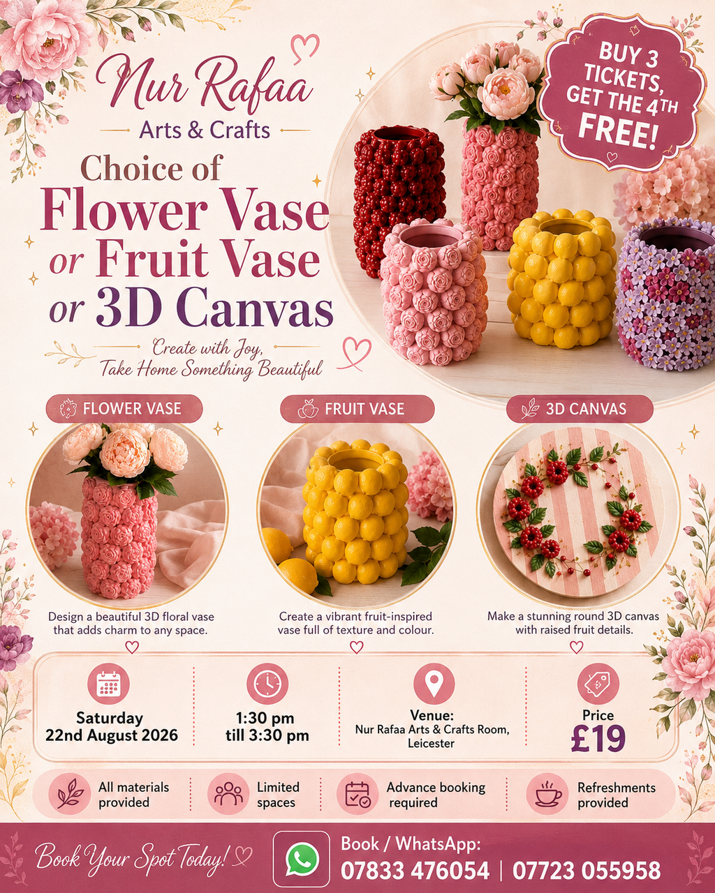 3D Vase creative workshop